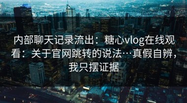内部聊天记录流出：糖心vlog在线观看：关于官网跳转的说法…真假自辨，我只摆证据