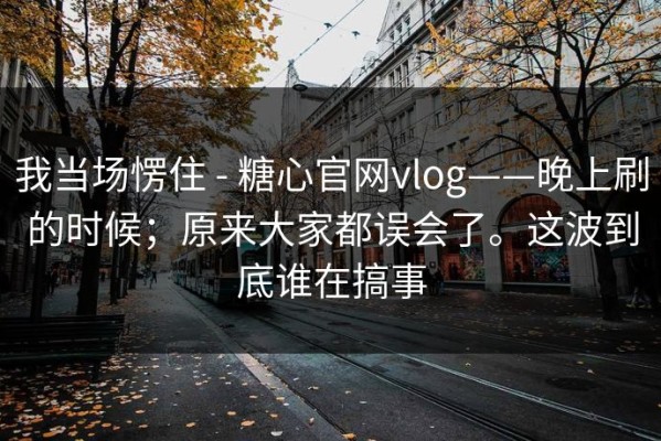我当场愣住 - 糖心官网vlog——晚上刷的时候；原来大家都误会了。这波到底谁在搞事